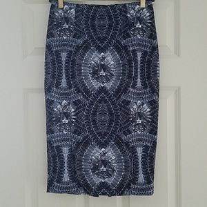 H & M jewel print pencil skirt